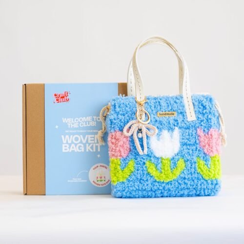 Blue Tulip - Woven Tote Bag Kit-Adults Starter Cross Stitch Kit
