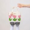Pastel Tulip - Woven Tote Bag Kit-Handmade Tufting Embroidery Art