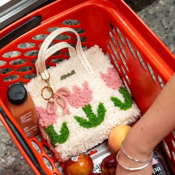 Pastel Tulip - Woven Tote Bag Kit-Handmade Tufting Embroidery Art