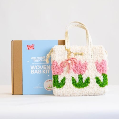 Pastel Tulip - Woven Tote Bag Kit-Handmade Tufting Embroidery Art