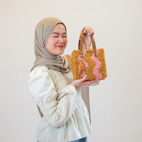 BLUSH - BROWN WAVEY - Woven Tote Bag Kit