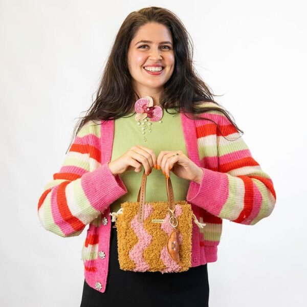 BLUSH - BROWN WAVEY - Woven Tote Bag Kit-Crafts for Girls