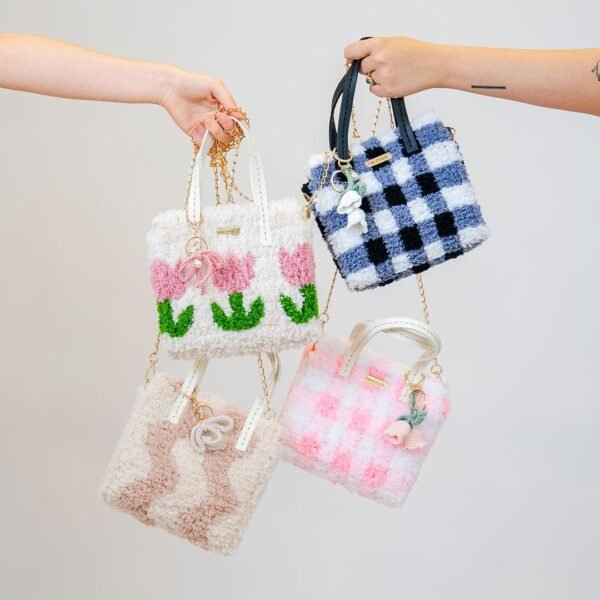 Neutrals Wavey - Woven Tote Bag Kit-Embroidery Kit for Beginners