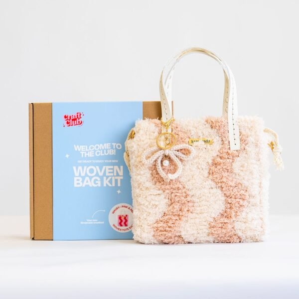 Neutrals Wavey - Woven Tote Bag Kit-Embroidery Kit for Beginners