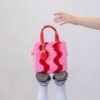 Pink - Red Wavey - Woven Tote Bag Kit