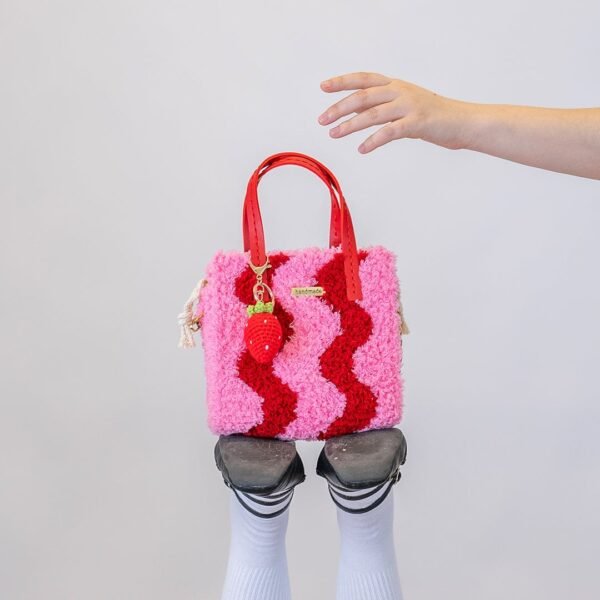 Pink - Red Wavey - Woven Tote Bag Kit
