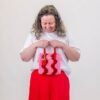 Pink - Red Wavey - Woven Tote Bag Kit-Kit for Beginners