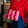 Pink - Red Wavey - Woven Tote Bag Kit-Kit for Beginners
