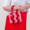 Pink - Red Wavey - Woven Tote Bag Kit