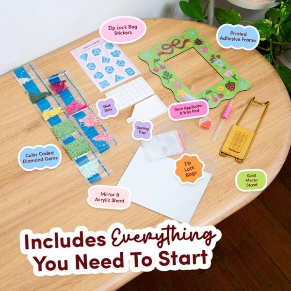 Tiny Treasures - Diamond Painting Mirror Frame Kit