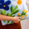 Baby Blue Wild Blooms - Latch Hook Cushion Kit