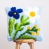 Baby Blue Wild Blooms - Latch Hook Cushion Kit