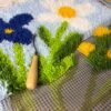 Baby Blue Wild Blooms - Latch Hook Cushion Kit