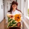 Earthy Wild Blooms - Latch Hook Cushion Kit
