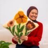 Earthy Wild Blooms - Latch Hook Cushion Kit