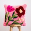 Fuchsia Wild Blooms - Latch Hook Cushion Kit
