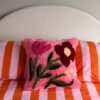 Fuchsia Wild Blooms - Latch Hook Cushion Kit-Kit for Beginners
