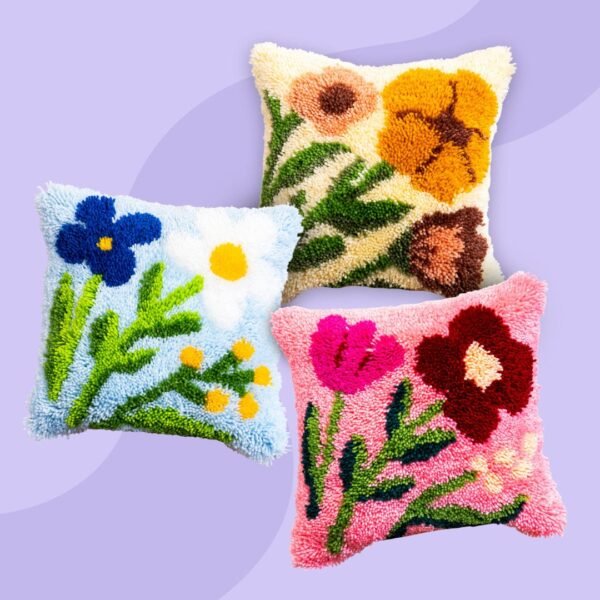 Wild Blooms Trio - Latch Hook Cushion Bundle