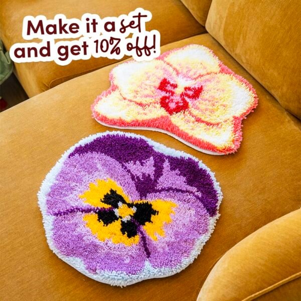 PRECIOUS PANSY - Latch Hook Rug Kit