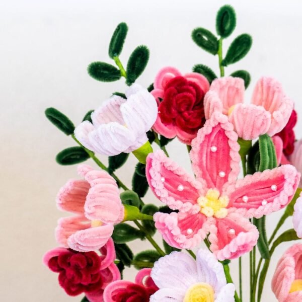 Blushing Bouquet - Pipe Cleaner Bouquet Kit-Kit for Beginners