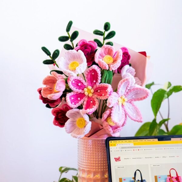 Blushing Bouquet - Pipe Cleaner Bouquet Kit-Kit for Beginners