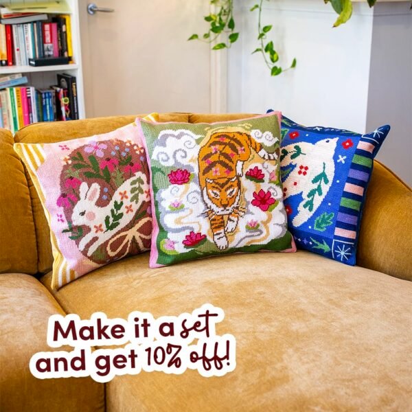 BOUNDING BUNNY - Tapestry Needlepoint Cushion Kit