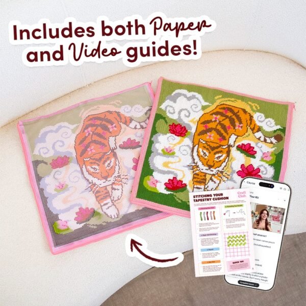 GENTLE TIGER - Tapestry Needlepoint Cushion Kit