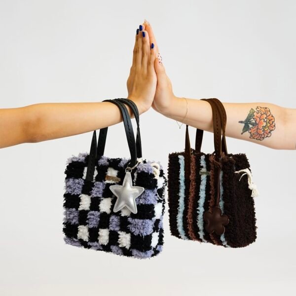 Black Checker- Woven Tote Bag Kit