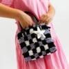 Black Checker- Woven Tote Bag Kit
