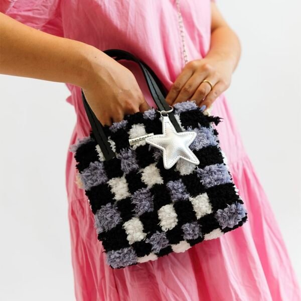 Black Checker- Woven Tote Bag Kit