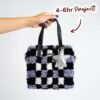 Black Checker- Woven Tote Bag Kit