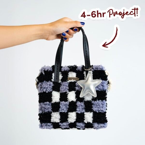 Black Checker- Woven Tote Bag Kit
