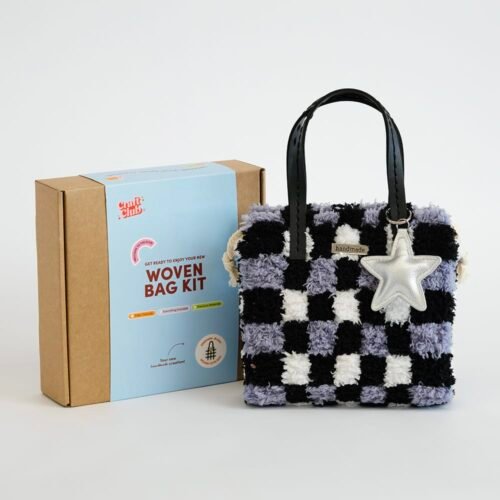 Black Checker- Woven Tote Bag Kit