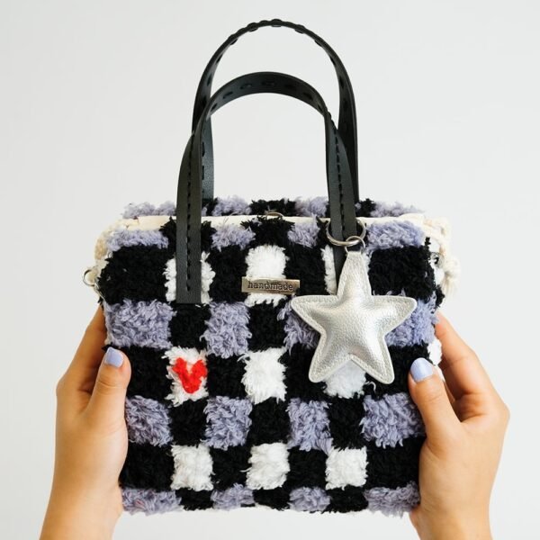 Black Checker- Woven Tote Bag Kit