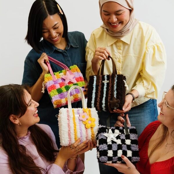 Chocolate Pinstripe - Woven Tote Bag Kit