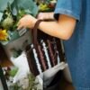 Chocolate Pinstripe - Woven Tote Bag Kit