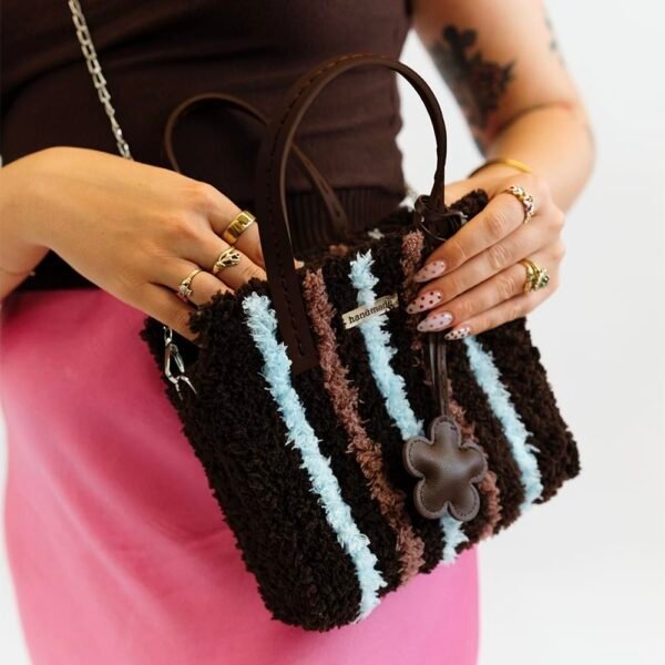 Chocolate Pinstripe - Woven Tote Bag Kit