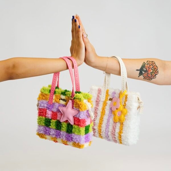 Rainbow Checker - Woven Tote Bag Kit