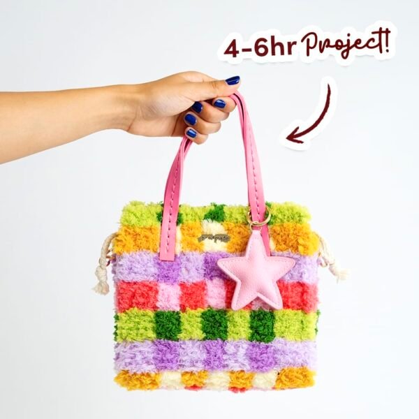 Rainbow Checker - Woven Tote Bag Kit