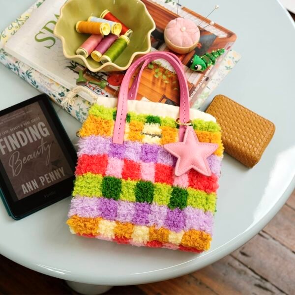 Rainbow Checker - Woven Tote Bag Kit