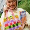 Rainbow Checker - Woven Tote Bag Kit