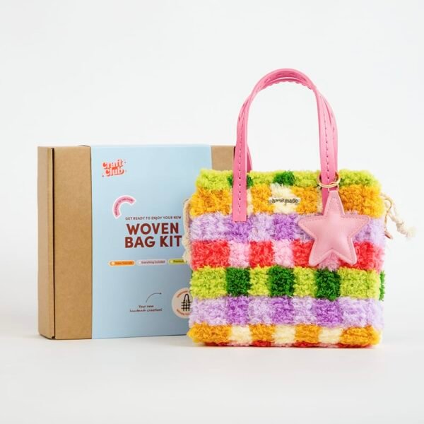 Rainbow Checker - Woven Tote Bag Kit